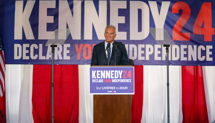 Robert F. Kennedy Jr. makes a campaign announcement at a press conference on October 9, 2023, in Philadelphia, Pennsylvania. — AFP
