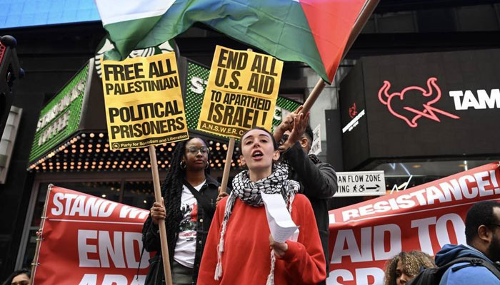 Demonstration held in support of Palestine in Times Square of New York. x/AlgerieWorld