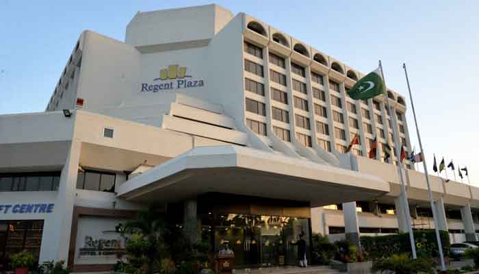 A general view of the Regent Plaza Hotel located on Karachis Sharea-e-Faisal. — Regent Plaza website/File