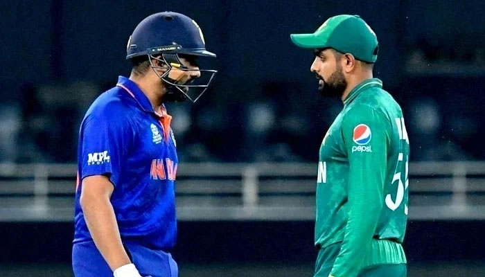 Pakistan and Indias skippers face-off during a match. — AFP/File