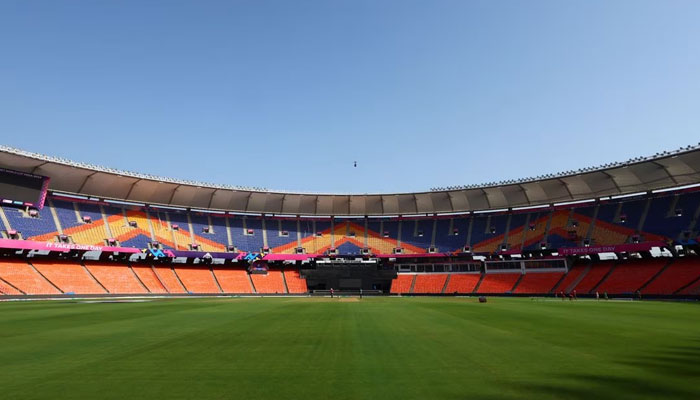 General view inside the Narendra Modi Stadium, Ahmedabad, India before the first game in the World Cup on October 4, 2023. — Reuters
