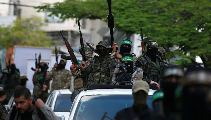 Palestinian Hamas militants take part in an anti-Israel rally in Gaza City on May 22, 2021. — Reuters