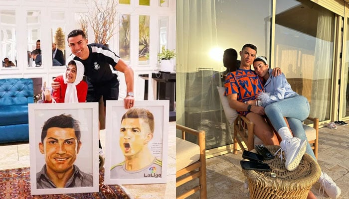 Ronaldo is said to have been sentenced to 99 lashes for hugging a painter to say thank you for her gift to himCredit. — Instagram @fatemehamami