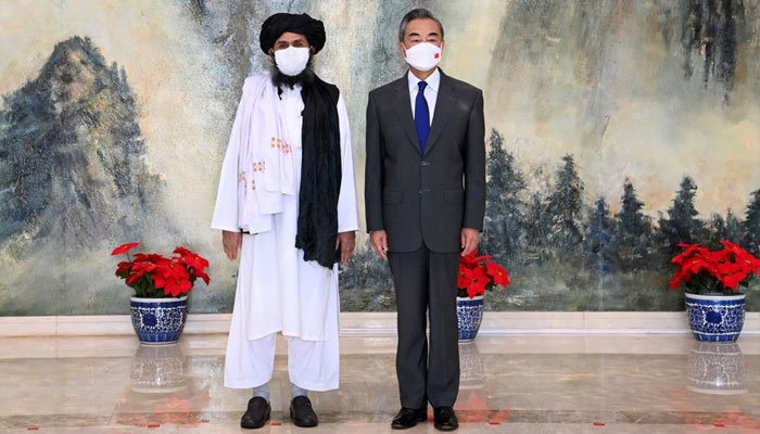 Chinese State Councilor and Foreign Minister Wang Yi meets with Mullah Abdul Ghani Baradar, political chief of Afghanistans Taliban, in Tianjin, China July 28, 2021.—Reuters