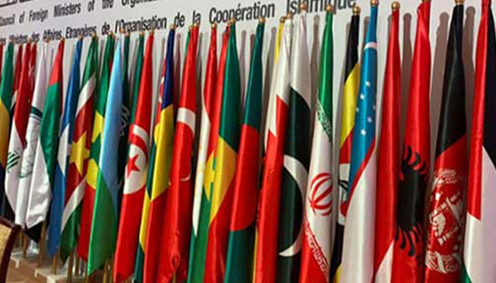 The flags of the various countries that are part of the Organisation of Islamic Cooperation. — Radio Pakistan/File