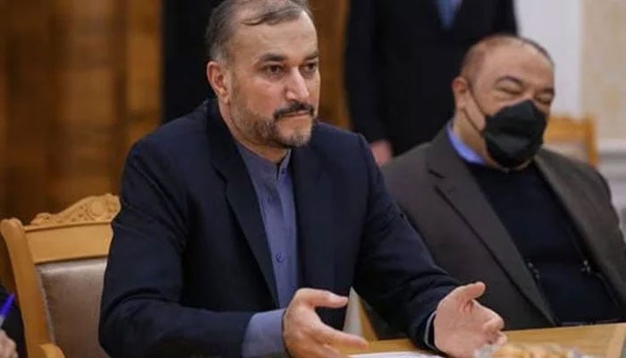 Iranian Foreign Minister Hossein Amirabdollahian attends a meeting with his Russian counterpart Sergei Lavrov in Moscow, Russia January 20, 2022.—Reuters
