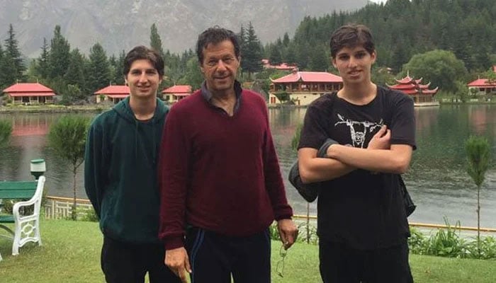Prime Minister Imran Khan with his sons, Sulaiman and Qasim. — Facebook/Imran Khan