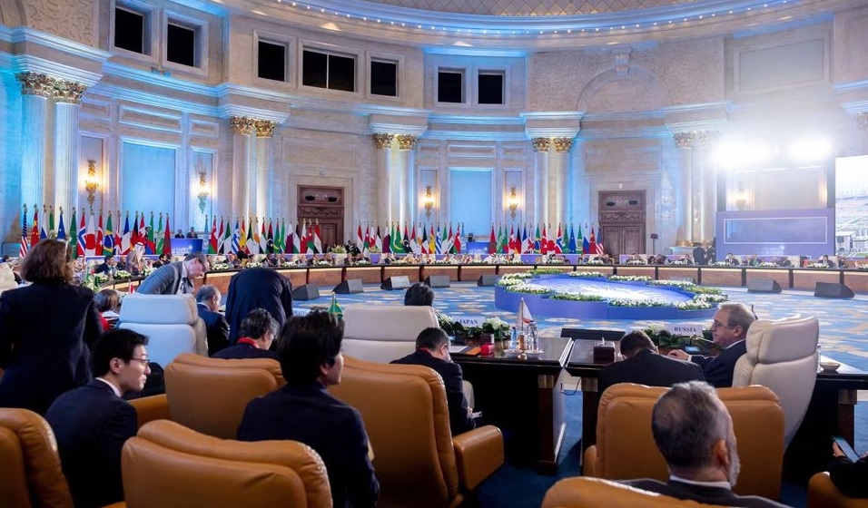 President of the United Arab Emirates, Sheikh Mohamed bin Zayed Al Nahyan, attends the opening session of the Cairo Summit for Peace, at the St Regis Almasra Hotel in Cairo, Egypt, October 21, 2023. —Reuters