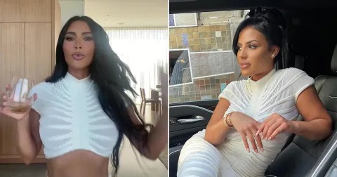 Kim Kardashian and Kanye West’s ex wear same red dress to birthday bashes