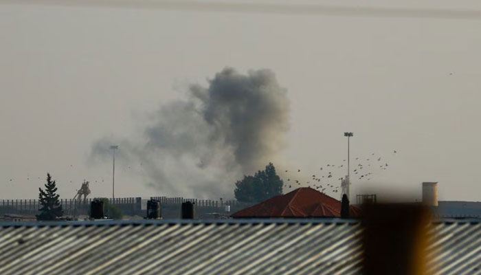 Smoke rises following Israeli strikes at the border with Egypt, as the conflict between Israel and Palestine continues, as seen from Rafah, southern Gaza Strip October 22, 2023. — Reuters