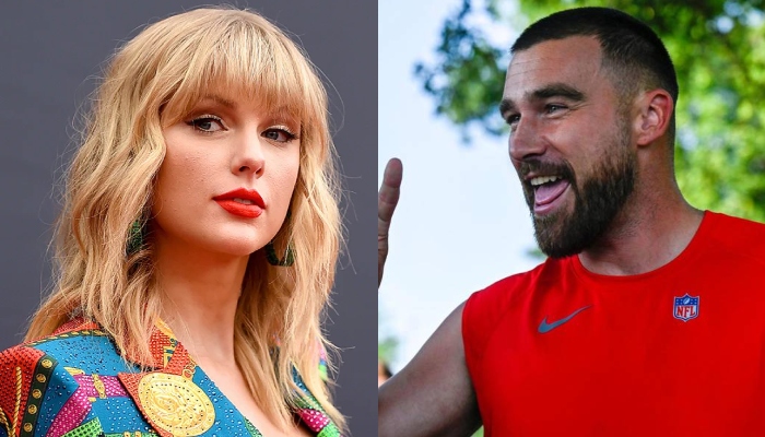 Taylor Swift strikes a pose inside Travis Kelces home alongside NFL icon