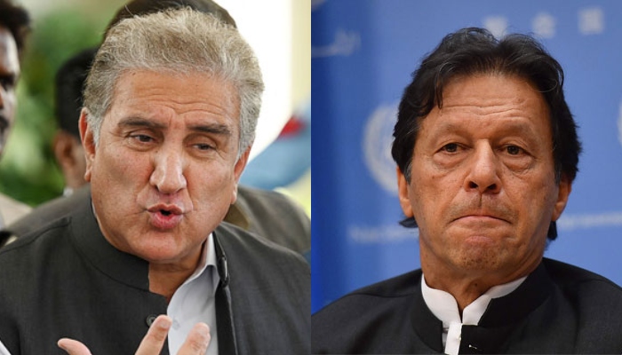 PT Vice Chairman Shah Mahmood Qureshi and Chairman Imran Khan. — AFP/Files