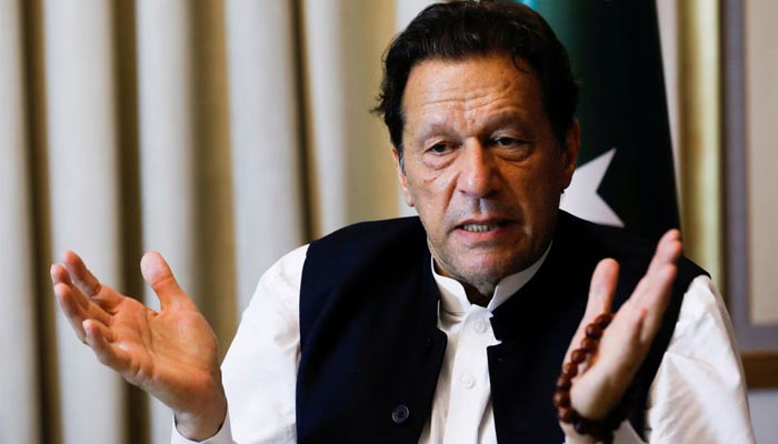 Former Pakistani Prime Minister Imran Khan gestures as he speaks with Reuters during an interview, in Lahore, Pakistan March 17, 2023. — Reuters