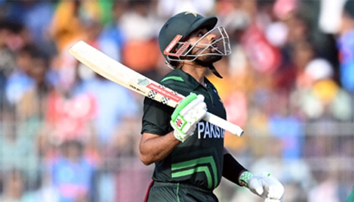 Pakistan´s captain Babar Azam celebrates after scoring a half-century during the Cricket World Cup 2023 match between Pakistan and South Africa at the MA Chidambaram Stadium in Chennai on October 27, 2023. — AFP