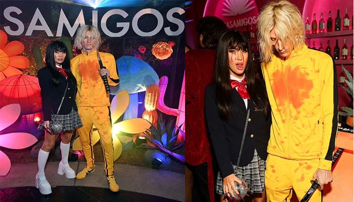 File Footage Megan Fox, Machine Gun dress up in Kill-Bill Inspired Look