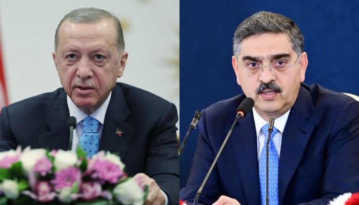 Turkish President Recep Tayyip Erdogan (left) and Caretaker Prime Minister Anwaar-ul-Haq Kakar. — Bloomberg/PID