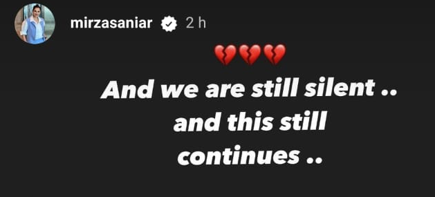 — Screengrab of Sania Mirzas Instagram story