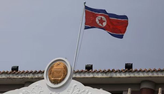 The North Korean flag flutters at the North Korea consular office in Dandong, Liaoning Province, China April 20, 2021. Picture taken April 20, 2021.—Reuters