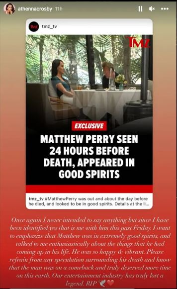 Who was Matthew Perrys mystery companion in last public appearance