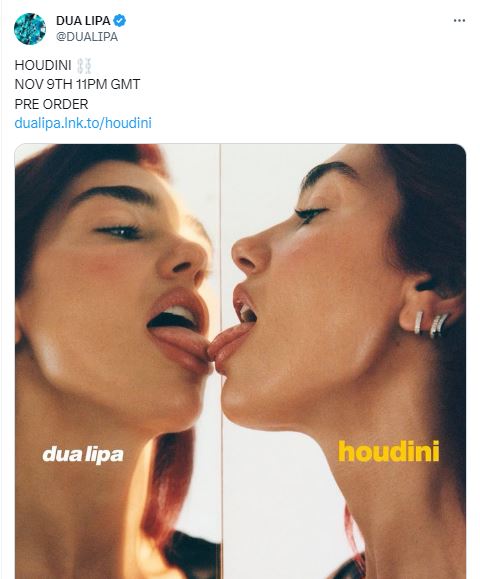 Dua Lipa announces release date for highly anticipated single Houdini