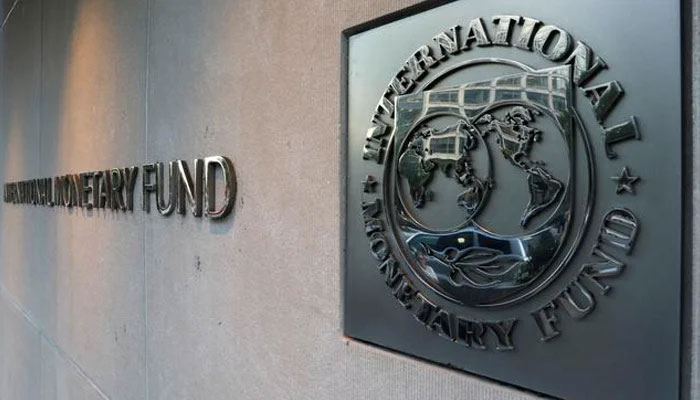 The International Monetary Fund logo is displayed on a wall in this undated picture. — Reuters/File