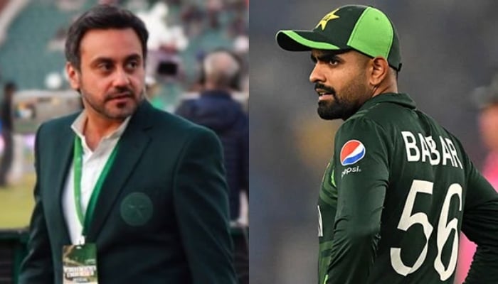 PCB COO Salman Naseer (Left) and Pakistan captain Babar Azam. — X/@salnaseer/AFP/File