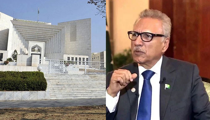 View of the Supreme Court building (left) and President Arif Alvi. — APP/File