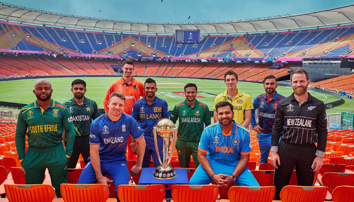 A group photo of teams captains participating in World Cup 2023 in this undated image. — X/@TheRealPCB