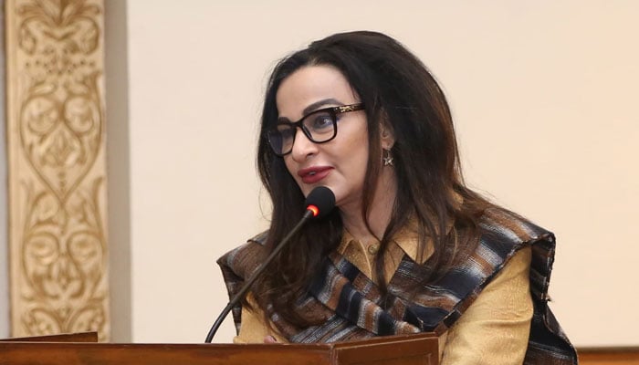 PPP leader and Senator Sherry Rehman delivering the keynote address at the COP in my city 2023 event in Islamabad on November 5, 2023. — Provided