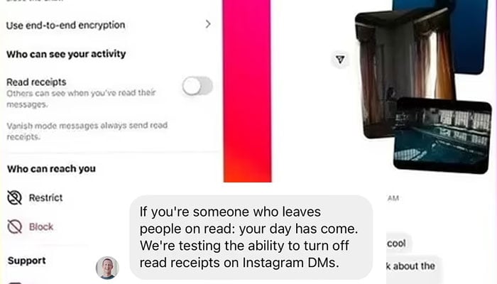 Head of Instagram, Adam Mosseri, announced that users would soon be able to choose whether to have read receipts turned on or off.—Instagram@AdamMosseri
