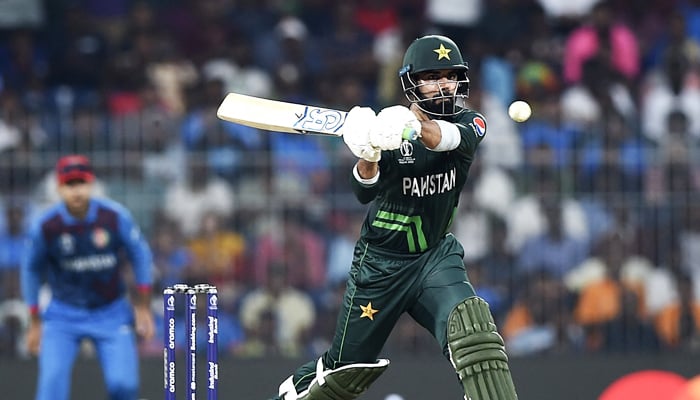 Cricket - ICC Cricket World Cup 2023 - Pakistan v Afghanistan - MA Chidambaram Stadium, Chennai, India - October 23, 2023 Pakistans Shadab Khan in action. — Reuters