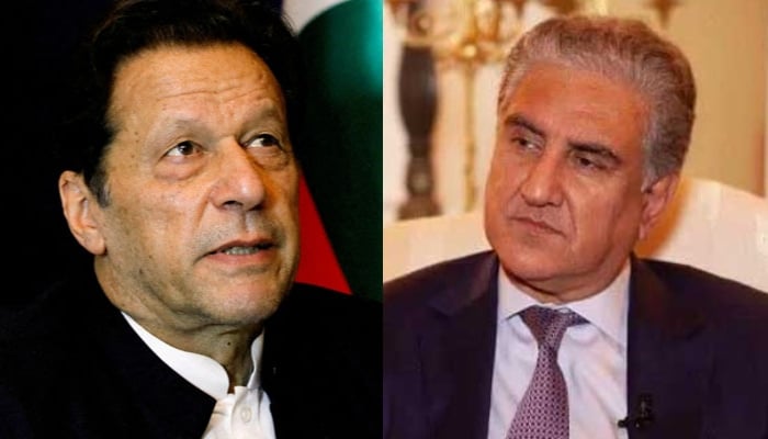 Pakistan Tehreek-e-Insaf (PTI) Chairman Imran Khan (left) and Vice Chairman Shah Mehmood Qureshi. — Reuters/AFP/File