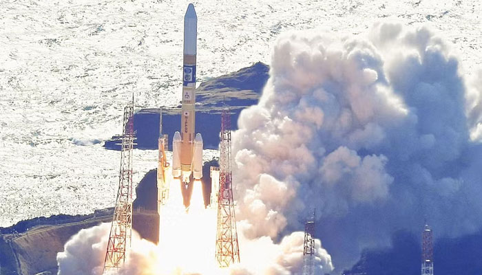 H-IIA rocket carrying the national space agencys moon lander is launched at Tanegashima Space Center on the southwestern island of Tanegashima, Japan in this photo taken by Kyodo on September 7, 2023. — Reuters
