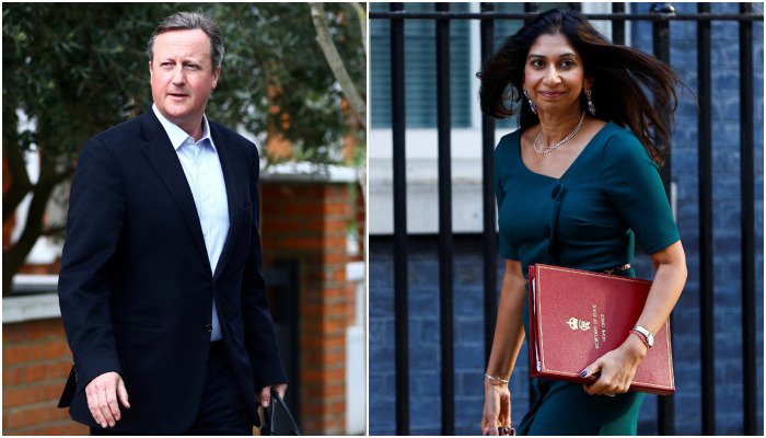 Britians former home secretary Suella Braverman (right) and new foreign secretary. — Reuters/File