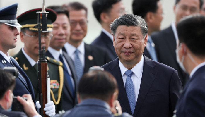 Chinese President Xi Jinping arrives at San Francisco International Airport to attend the APEC (Asia-Pacific Economic Cooperation) Summit in San Francisco, California, US, November 14, 2023. — Reuters