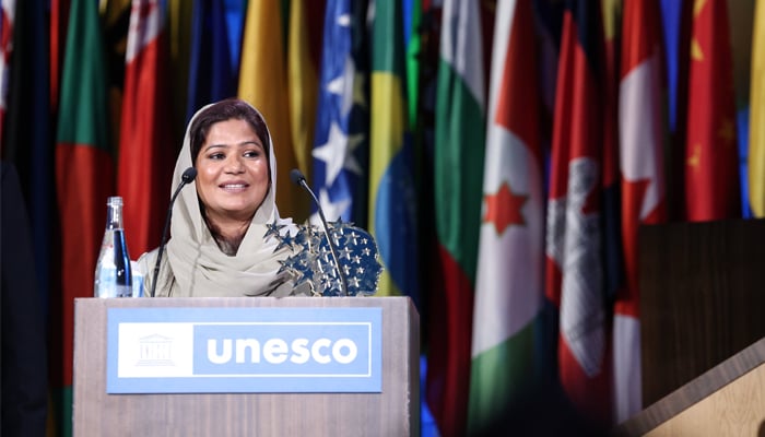 Sister Zeph received her award on November 8, 2023 at a ceremony that took place at Unescos General Conference in Paris. — X/@AAzoulay