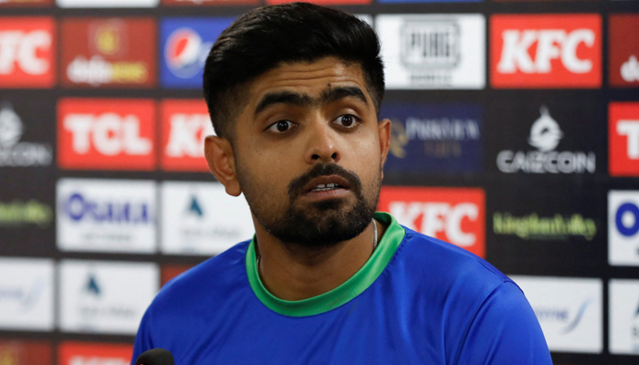 Pakistans Babar Azam addresses a news conference in Karachi, on December 16, 2022. — Reuters
