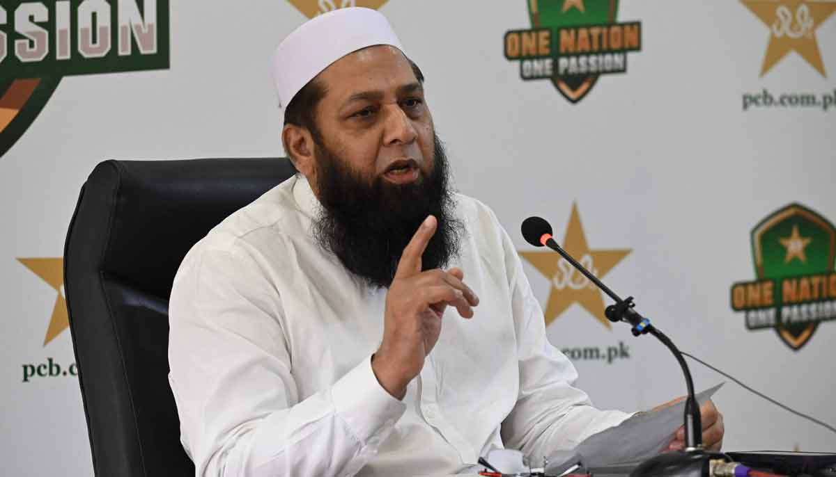 Former Pakistan chief selector Inzamam-ul-Haq speaks during a press conference on September 22, 2023. —AFP