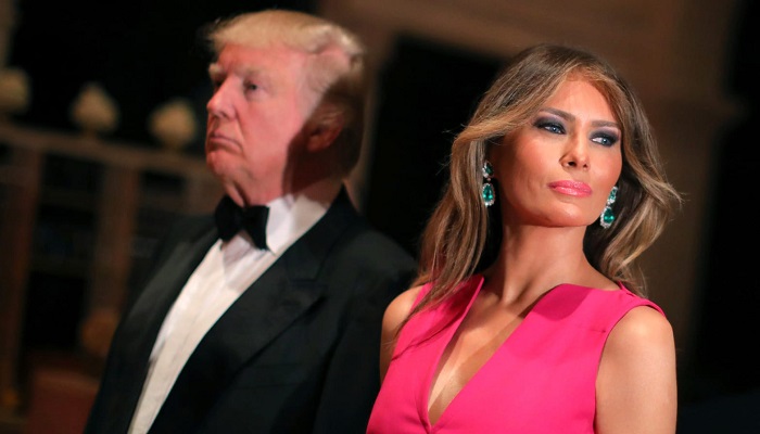 Melania Trump looks away as her husband,  former president of the United States, Donald Trump poses for a photo at an event. —Reuters/File