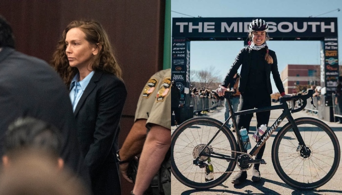 This combination of images shows Kaitlin Armstrong (Left) in court and professional cyclist Anna Moriah Mo Wilson. — ABC/AP/File, Instagram/@mo_wilson
