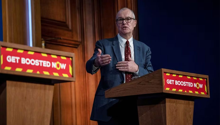 Patrick Vallance speaks during a briefing on the coronavirus disease (COVID-19) pandemic, in Downing Street, London, Britain, January 4, 2022. — Reuters