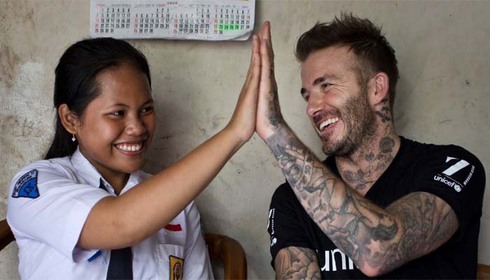 Photo David Beckham is a Goodwill Ambassador to UNICEF