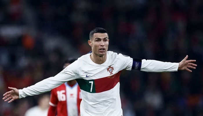 Portugals forward Cristiano Ronaldo reacts during the UEFA Euro 2024 group J qualification football match between Luxembourg and Portugal. — AFP