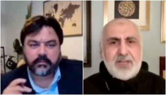 This screengrab shows Major (r) Adil Farooq and Captain (r) Haider Raza Mehdi.