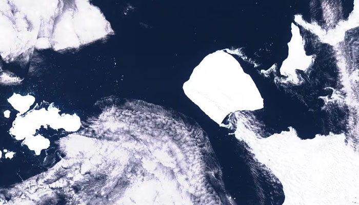 A satellite imagery of the worlds largest iceberg, named A23a, seen in Antarctica, November 15, 2023.—Reuters