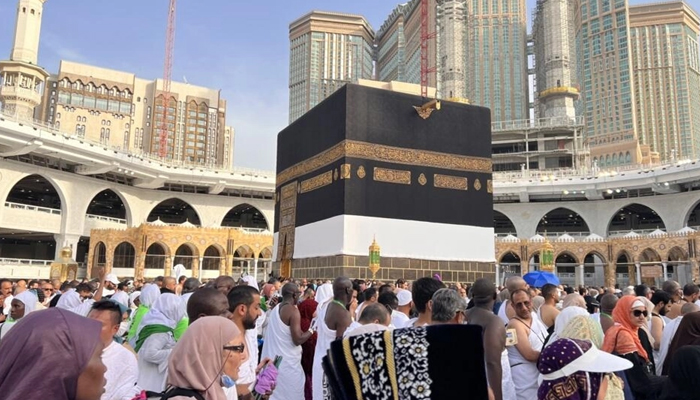 Pilgrims gather around the Kaaba at the Grand Mosque in the holy city of Makkah on June 24, 2023, as they arrive for the annual Hajj pilgrimage. — AFP