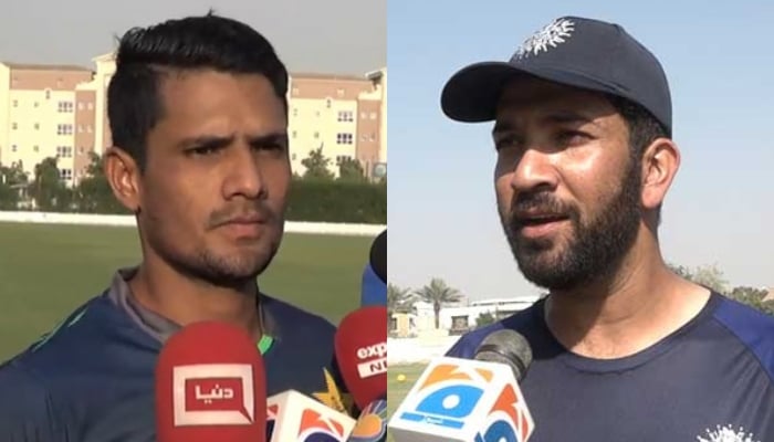 Pakistani cricketers Aamer Yamin (left) and Sohaib Maqsood. — PCB/Geo News