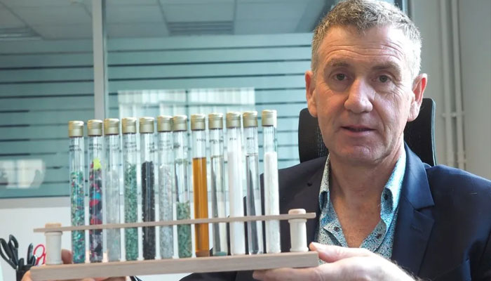 Prof Alain Marty and his team have been tweaking an enzyme so it can break down the bonds in plastic.—Carbios