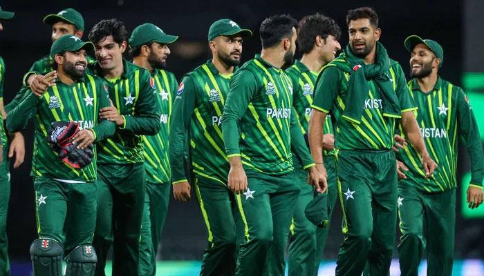 Pakistan players celebrate after their 2022 ICC Twenty20 World Cup cricket tournament match between Pakistan and South Africa at the Sydney Cricket Ground (SCG). — AFP/File