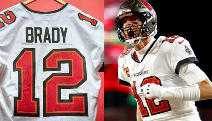 Tom Bradys final NFL jersey became the most expensive ever after a mystery buyer snapped it up at auction for $1.39 million.—Sothebys